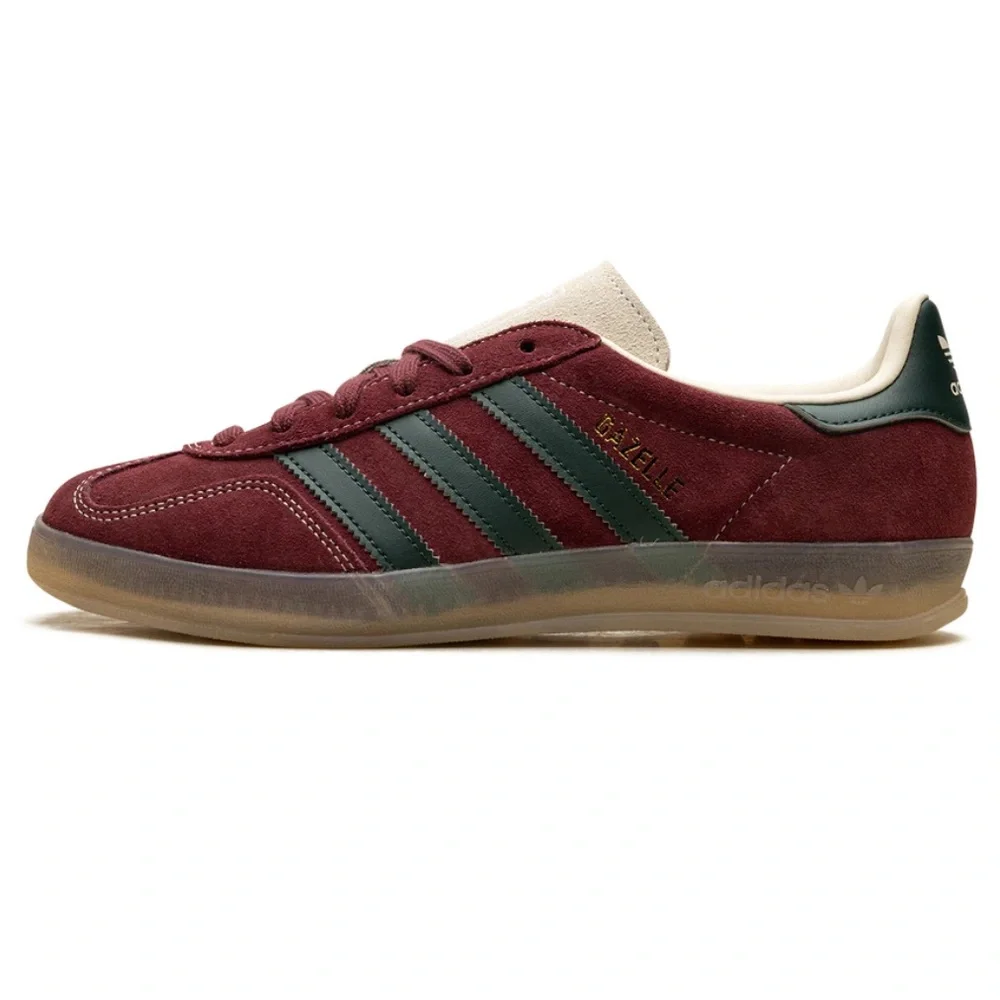 Adidas Gazelle Indoor Burgundy and Green Sneakers new in box‎